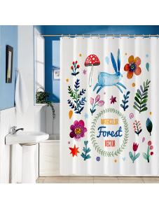 LinkHeart No-drill, cartoon shower curtain, waterproof fabric set, bathroom, shower partition, hanging curtain,72x72inch
